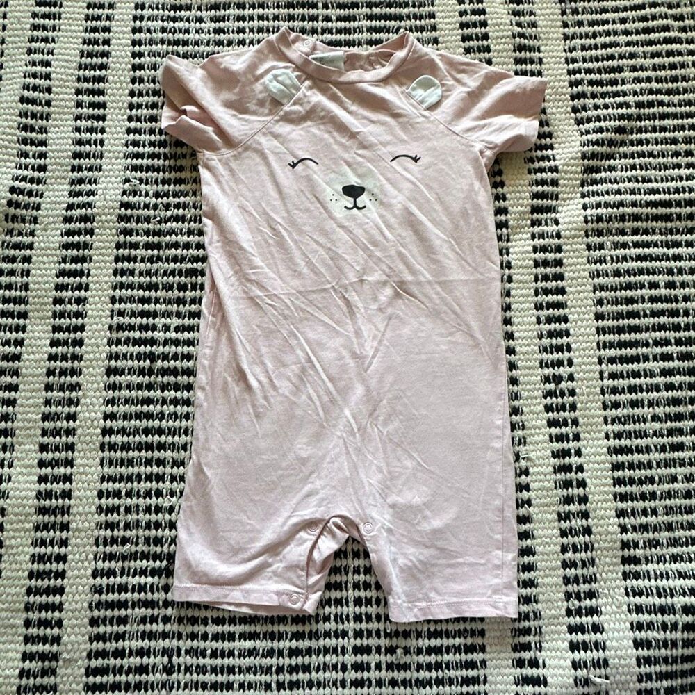 H&M size 4T light pink girls bear romper